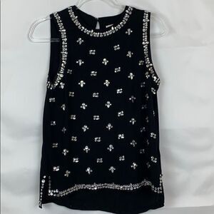 Michael Kors black jewel embellished event top